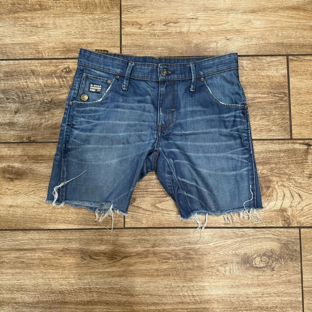 G-Star Originals RAW Denim Jeans Shorts Size 32 Distressed Shorts - Picture 2 of 14
